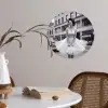 Retro - Vrouw - Zwart - Wit Wandcirkel behangsticker klein -sfeer3