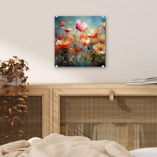 Bloemen - Watercolor - Kunst - Botanisch - Natuur plexiglas 5mm klein -sfeer4