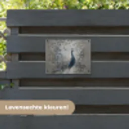 Pauw - Veren - Verf - Blauw tuinposter los doek klein -sfeer3