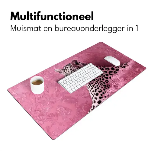 Panter - Luxe - Roze Muismat XXL klein -sfeer4