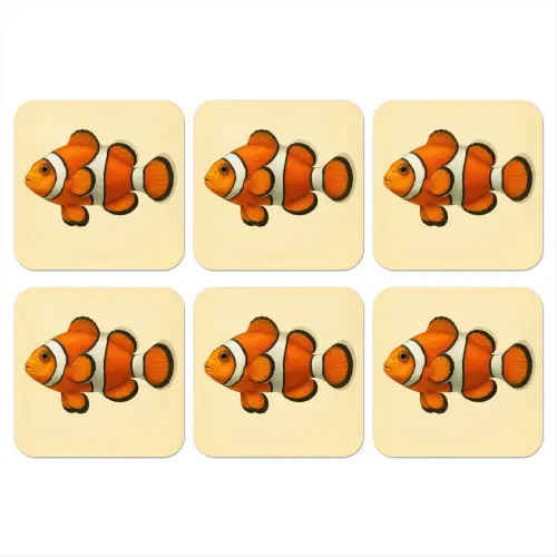 Vis - Oranje - Strepen onderzetter kurk middel -3d