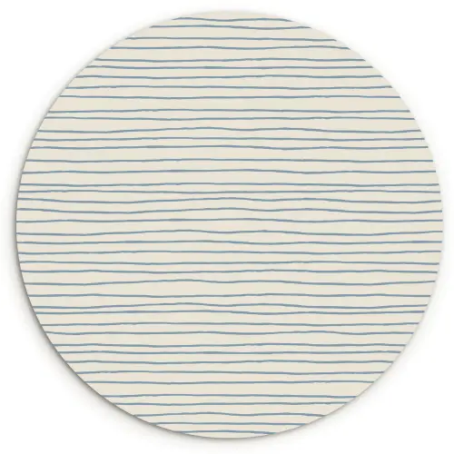 Blauw - Strepen - Beige Wandcirkel plexiglas klein 852 -3d