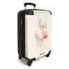 Meisje met een basketbal in neutrale kleuren. NBS - Handbagage koffer - Kinderen Unisex middel -productfoto_3d