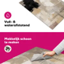Abstract - Cirkel - Modern - Beige - Zwart - Minimalistisch Inductie beschermer vinyl 3mm klein -wsfeer6_website
