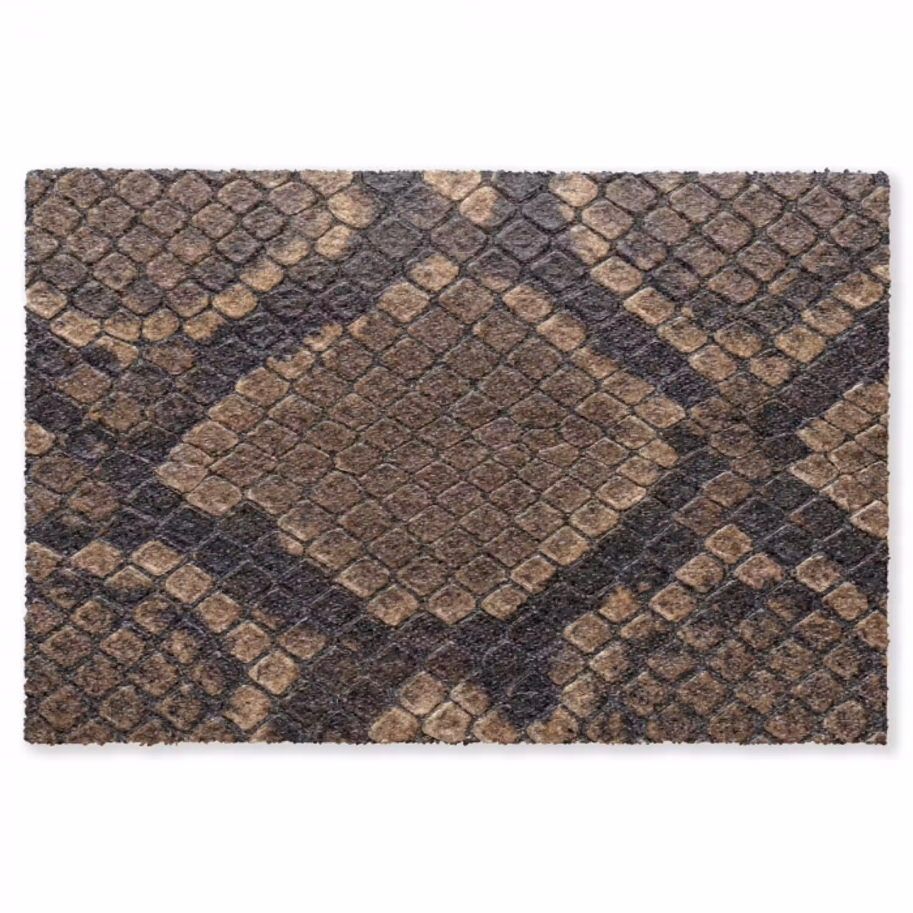 Python - Schubben - Brons Vloerkleed Rechthoek klein -3d