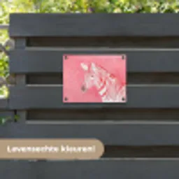 Zebra - Pink - Verf tuinposter los doek klein -sfeer3