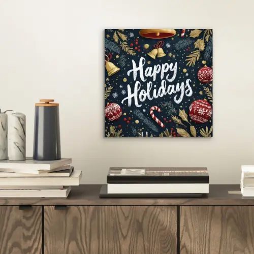Feestelijk - Kerstgroet - Kleurrijk aluminium wit klein -sfeer1