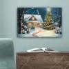 Kerst - Kerstboom - Winter - Huis - Sneeuw canvas 2cm klein -sfeer4