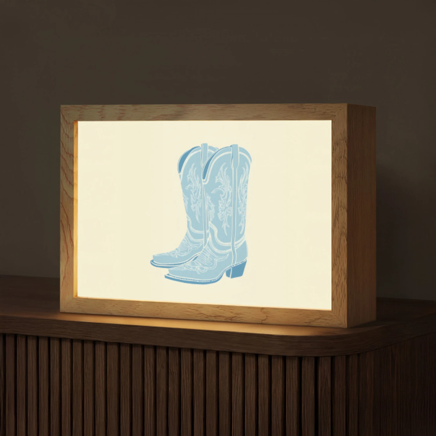Illustratie - Cowboylaarzen - Patroon Light Box met kabel (Tafellamp) klein -z3d_website