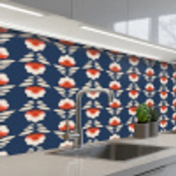 Patronen - Abstract - Bloemen keuken achterwand 2 middel 871 -3d_schuin