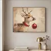 Kerst - Hert - Gewei - Kerstbal - Rendier Textielframe zwart klein -sfeer2