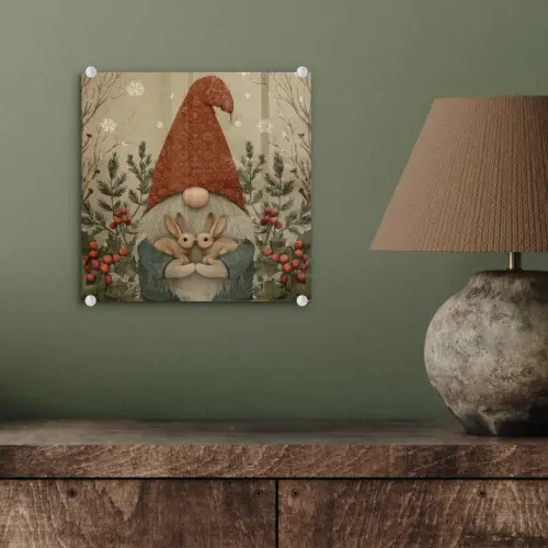 Kerstgnome - Konijntjes - Kleurrijk plexiglas 5mm klein -sfeer3