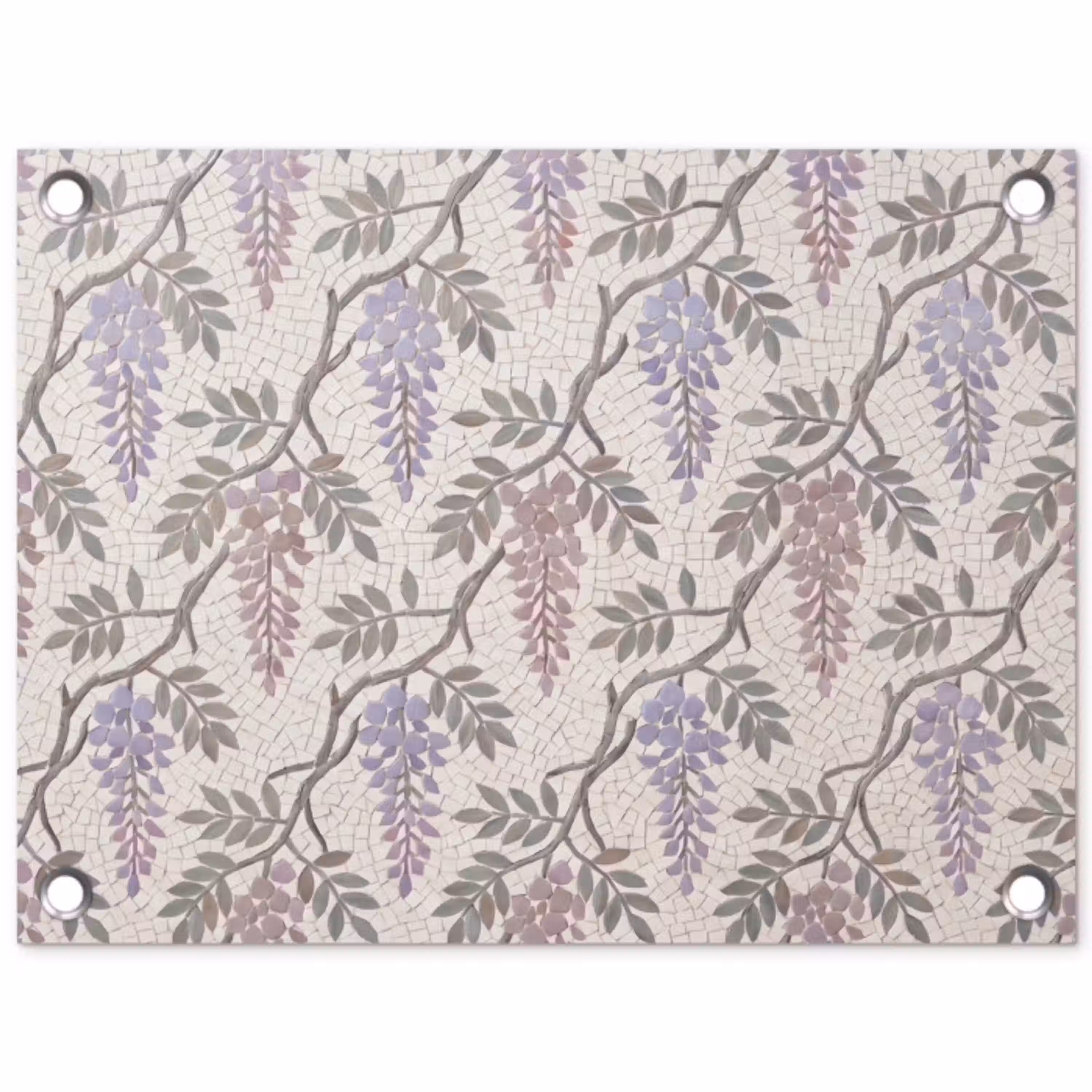 Bloemen - Mozaïek - Natuur - Patroon - Paars tuinposter los doek klein -3d