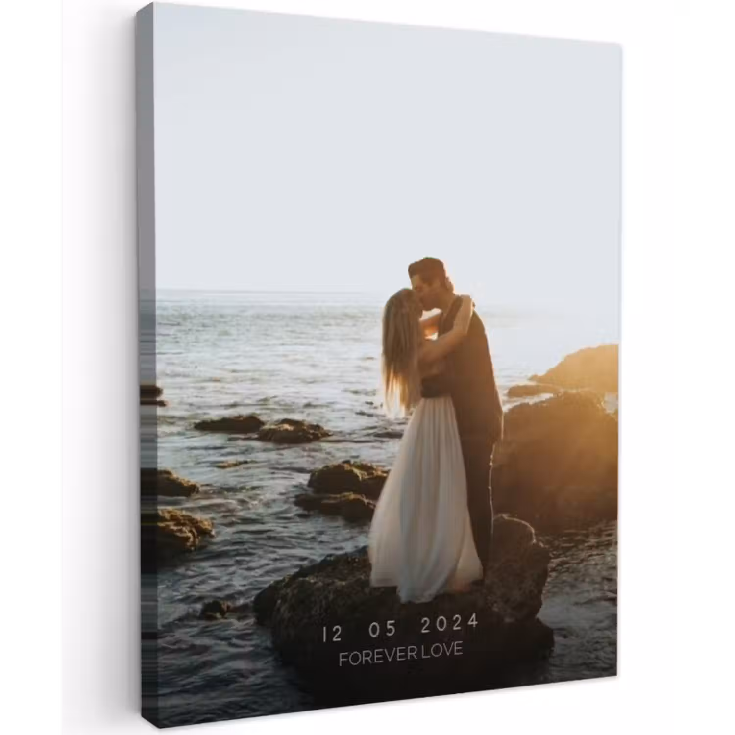 Gepersonaliseerd canvas schilderij - Forever Love - Datum - Jubileum