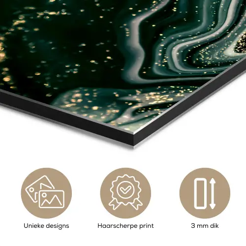 Marmerlook - Goud - Groen - Glitter - Design - Marmer aluminium wit klein -closeup_NL