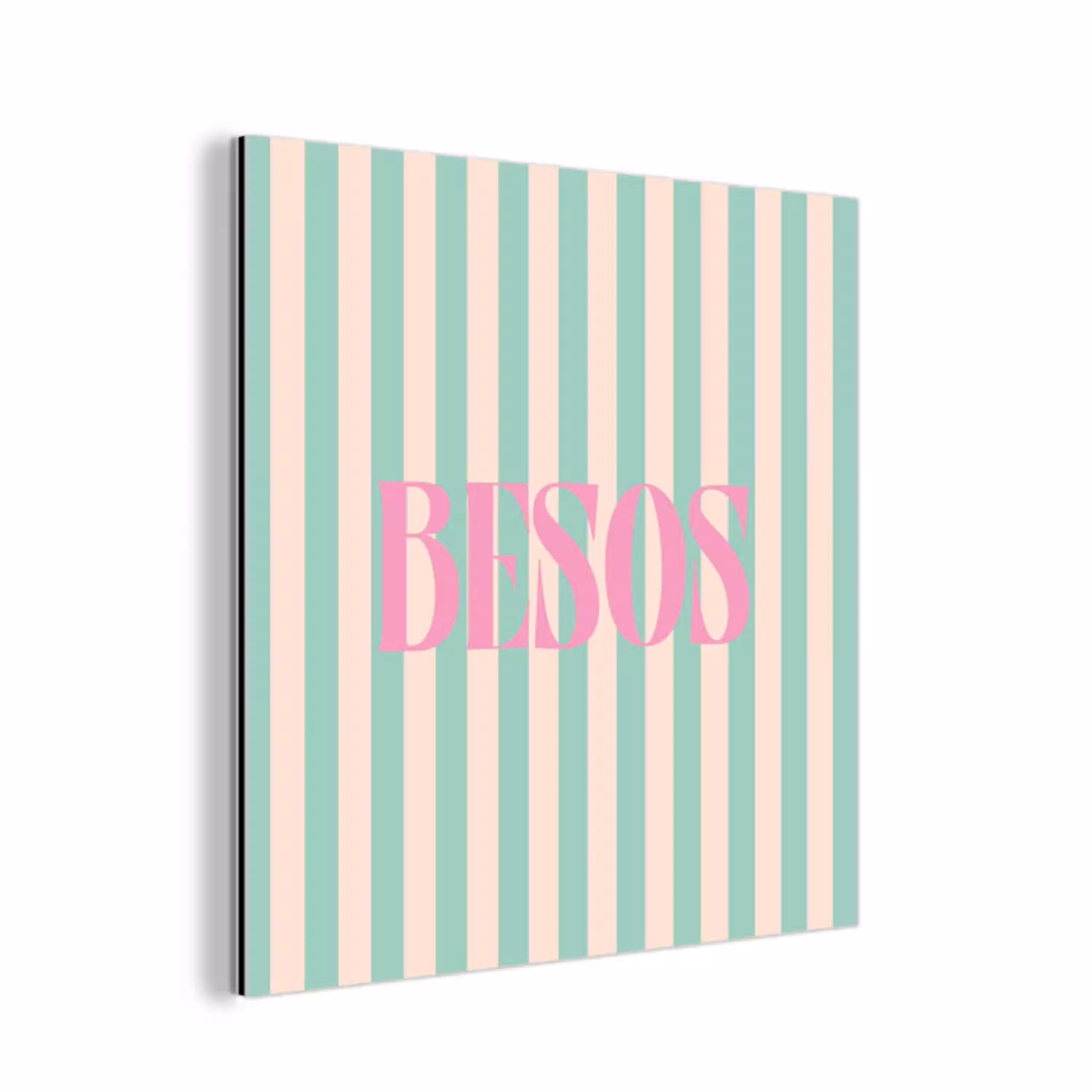 Roze - Groen - Strepen - Besos aluminium wit klein -3d