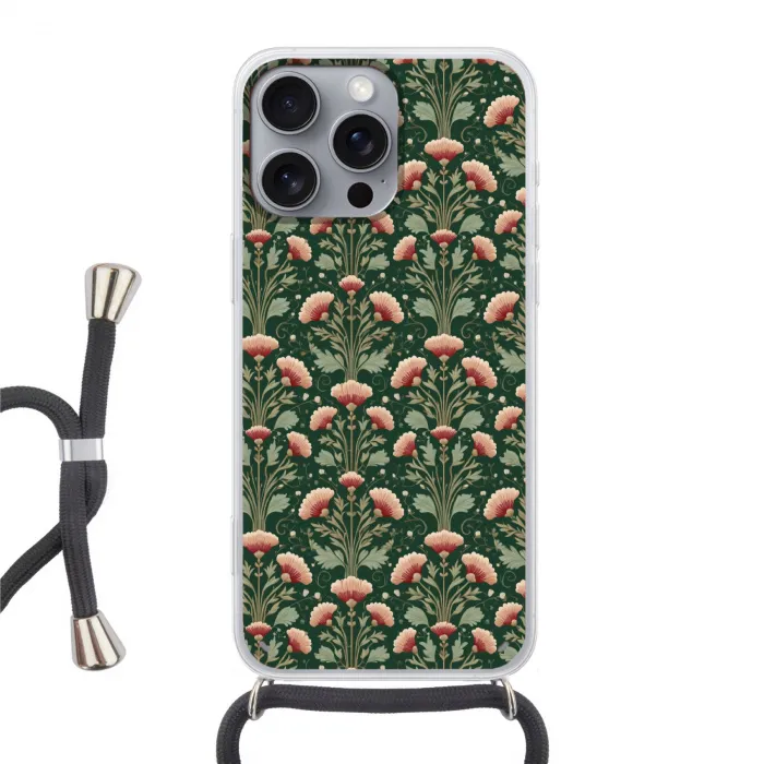 Patroon - Botanisch - Kleurrijk Hoesje iPhone 16 Pro Max met koord klein 804 -3d