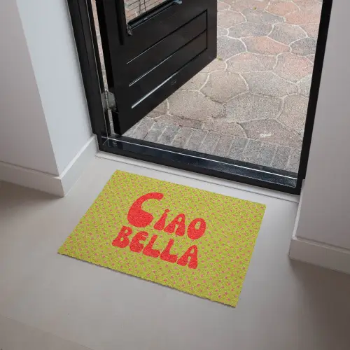 Ciao bella - Rood - Groen - Stippen Deurmat klein -sfeer5