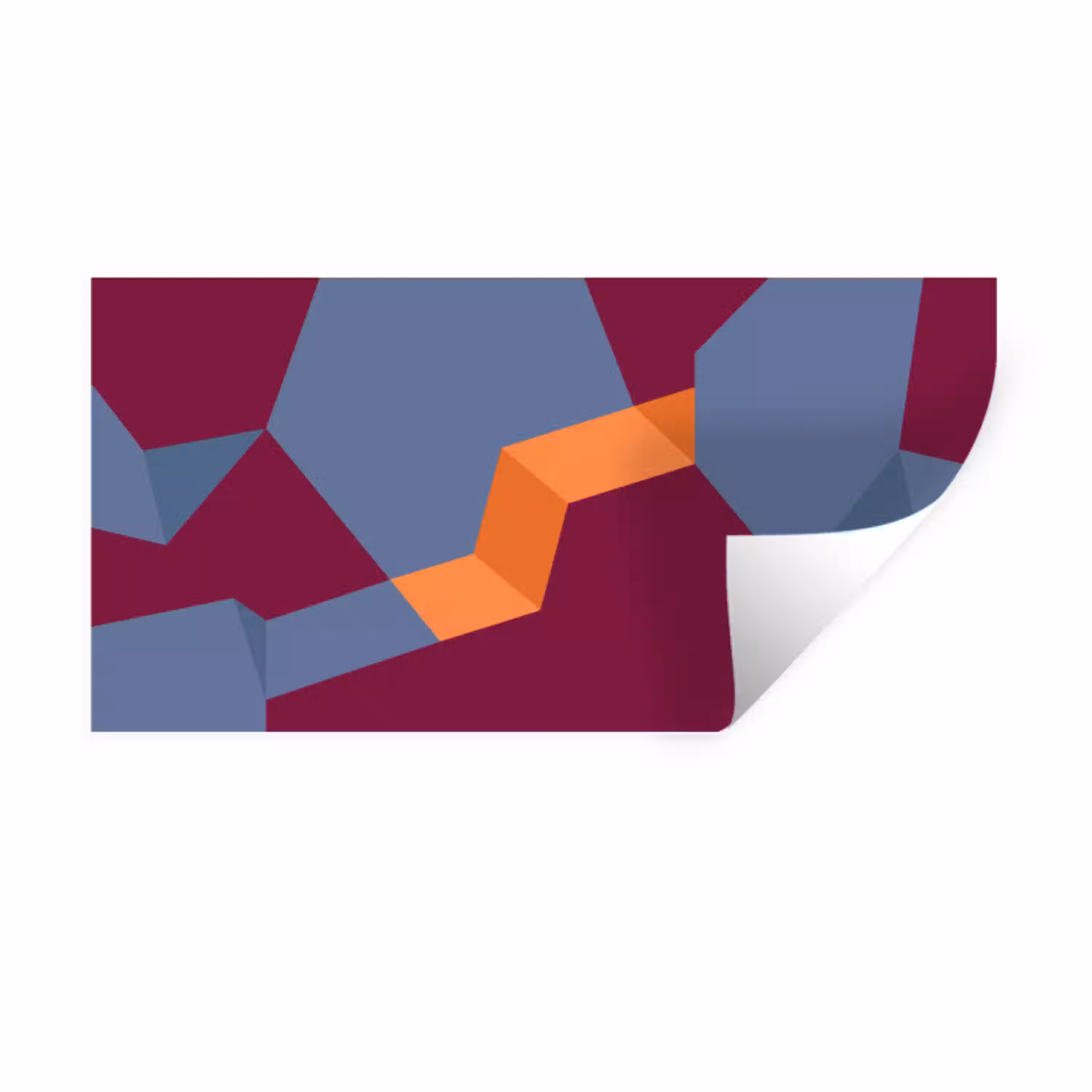 Abstract - Vormen - Modern - Blauw - Oranje Muursticker klein -3d
