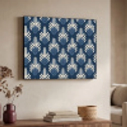 Modern - Patroon - Blauw Textielframe zwart klein 947 -sfeer3
