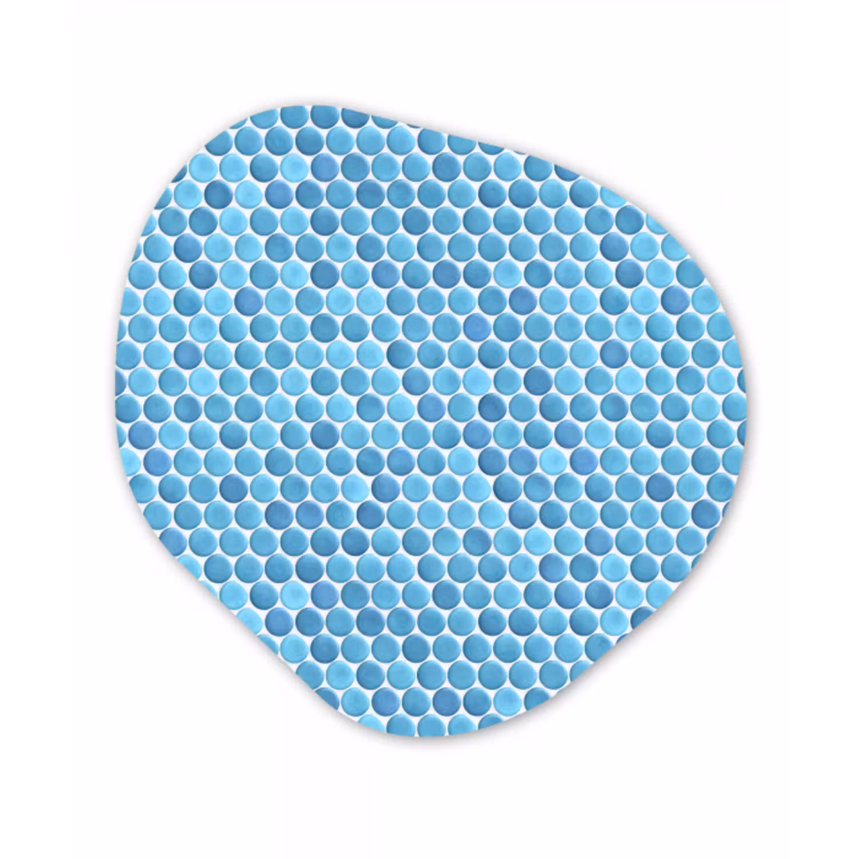 Penny - Mozaïek - Lichtblauw Wandcirkel Organisch Forex 3mm klein 629 -3d