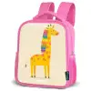 Giraffe - Dier - Kleurrijk Kinderrugzak - Roze middel -schuin