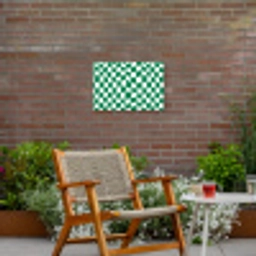 Schaakbord - Golvend - Groen Tuinposter op houten frame 2 cm dik klein 845 -sfeer3