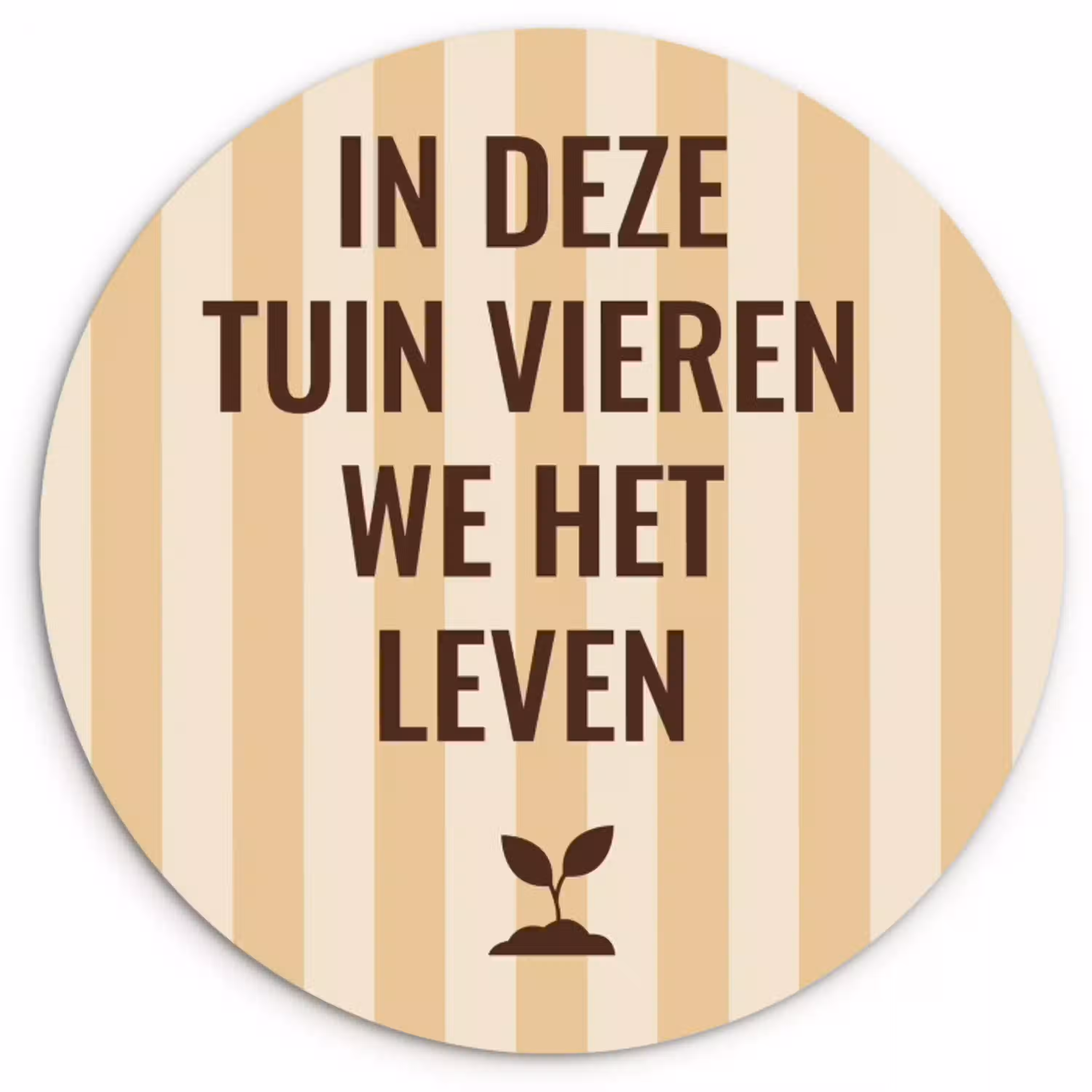 Tuin - Quote - Strepen - Zomer Wandcirkel plexiglas klein -3d