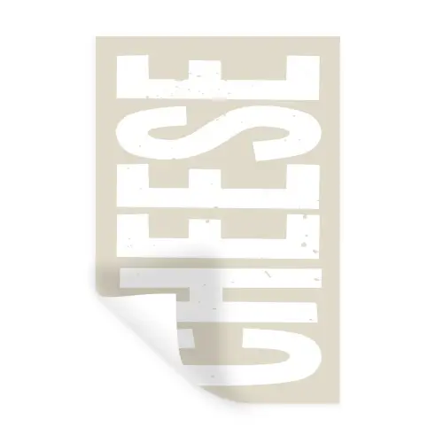 Food - Japandi - Cheese - Decoratie Muursticker klein -3d