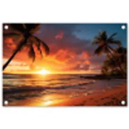 Avondrood aan Zee tuinposter los doek klein -3d
