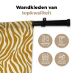 Zebra - Klassiek - Oker - Geel Wandkleed katoen klein 269 -sfeer2