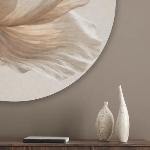 Bloem - Beige - Crème Akoestische PET Vilt - Rond klein -sfeer5_closeup