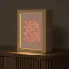 Yes girl you can - Oranje - Bruin Light Box met kabel (Tafellamp) klein -z3d_website