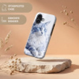 Kat - Patroon - Blauw Toughcase MagSafe Apple iPhone 17 klein -USP_RandenV_DE