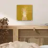 Lijnillustratie - Ananas - Bladkroon - Okergeel plexiglas 5mm klein -sfeer4