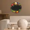 Groente - Graffiti - Kleurrijk - Koken - Abstract Akoestische PET Vilt - Rond klein -sfeer1