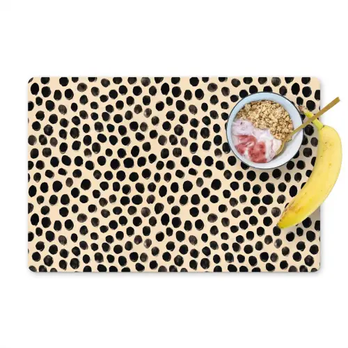 Stippen - Patroon - Zwart Placemat vinyl groot 368 -zzzproduct_Kitchenyeah-website