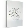 Vissen - Water - Wit Tuinposter op houten frame 2 cm dik klein -3d