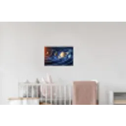 Ruimte - Zonnestelsel - Blauw Muursticker klein -kinderkamer