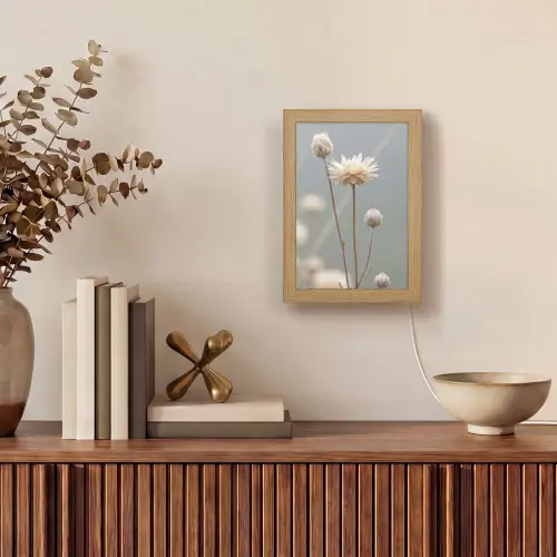 Strobloemen - Wit - Daglicht Light Box met kabel (Tafellamp) klein -sfeer2