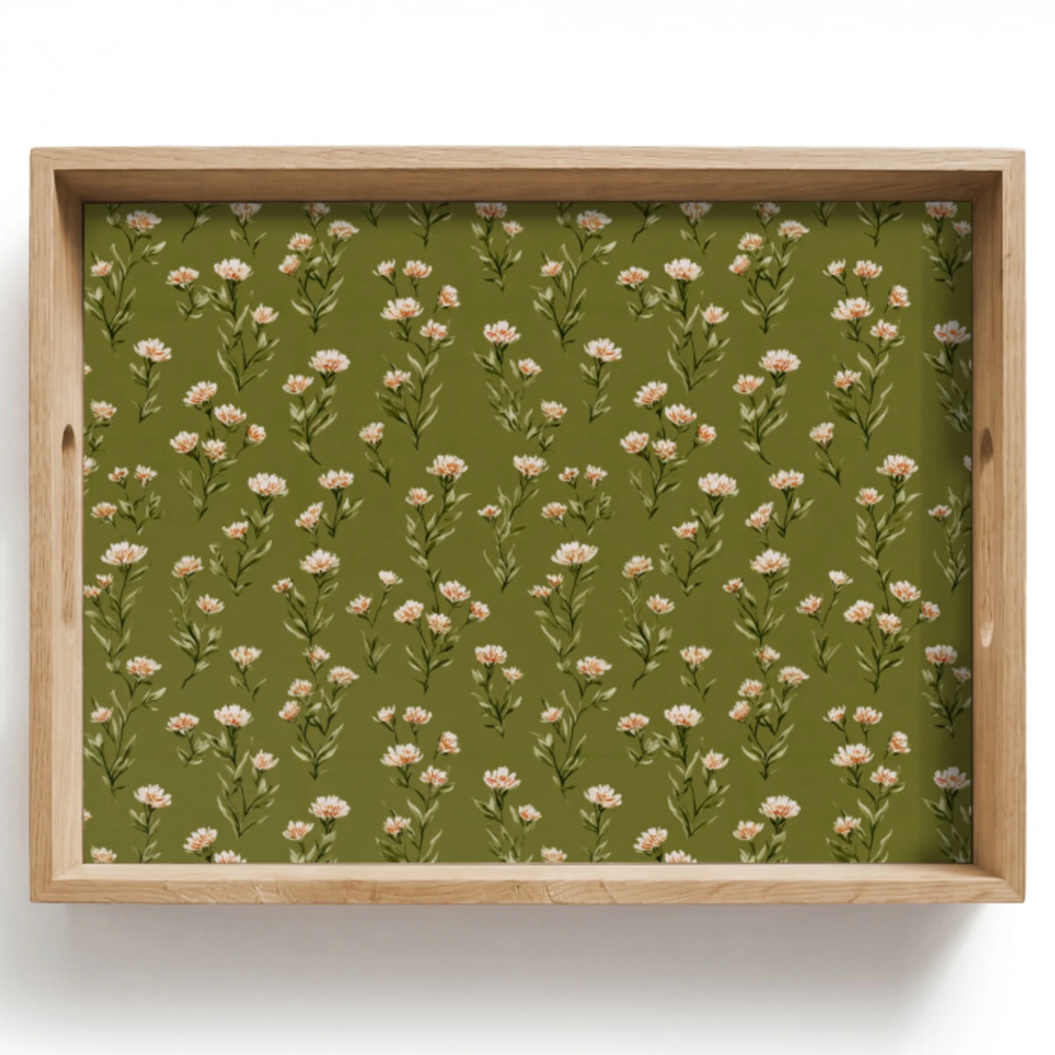 Landelijk - Bloemen -  Groen Dienblad Rechthoek middel 911 -z3d_shopping