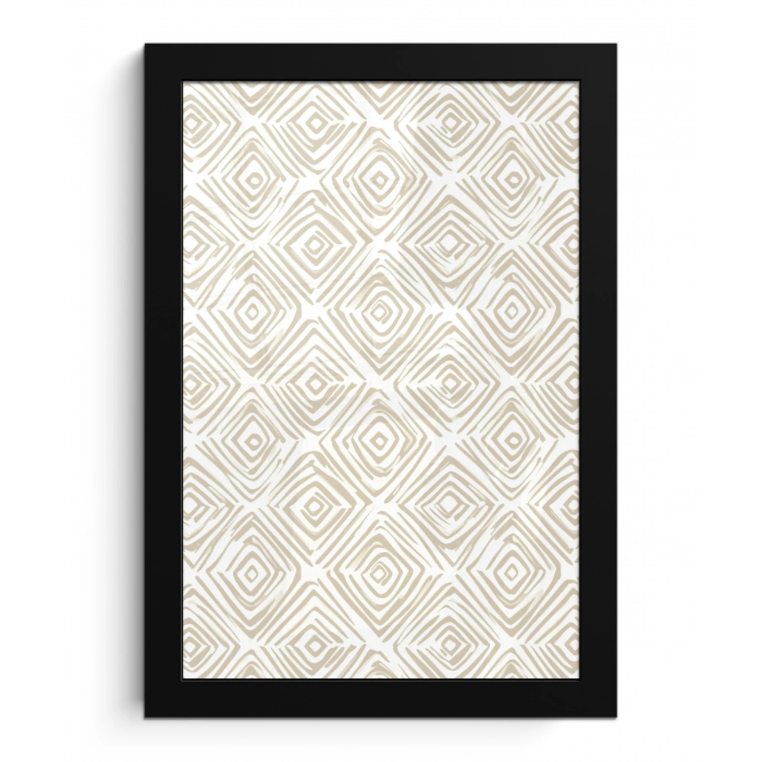 Abstract - Ruit - Beige fotolijst zwart zonder passe partout klein 224 -3d