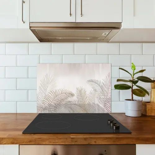 Bladeren - Beige - Botanisch - Vintage keuken achterwand spatscherm klein -sfeer2