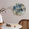Bladeren - Abstract - Goud - Blauw Akoestische PET Vilt - Rond klein -sfeer3