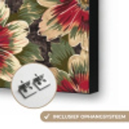 Bloemen - Klassiek - Patroon - Rood Textielframe zwart klein 947 -USP_ophangsysteemNL