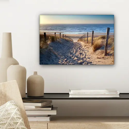 Strand - Zee - Nederland - Duinen - Zon canvas 2cm klein -sfeer6