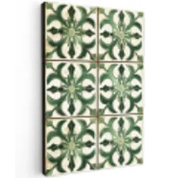Interieur - Keramiek - Decoratie - Spaans Tuinposter op houten frame 2 cm dik middel -3d