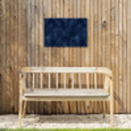 Koraal - Takken - Patroon - Nachtblauw Tuinposter op houten frame 2 cm dik klein 845 -sfeer4