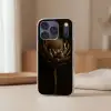 Donkerbruin - Bloem - Textuur - Artisjok Telefoonhoesje iPhone 17 Pro klein -sfeer2