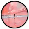Roze - Surfen - Zee Fotolijst rond zonder passe partout klein -3d
